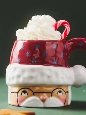NWT Anthropologie Isabela Dos Santos Cozy With Mrs Santa Claus Stoneware Mug